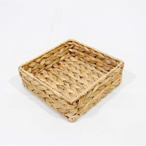Classic Water Hyacinth <b>Square</b> Multifunction Storage Tray for <b>Kitchen</b> & Bathroom Eco-friendly Decor - Product Image 5