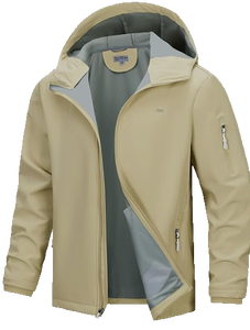 Men's Hooded Softshell <b>Jacket</b> Waterproof Windproof <b>Fleece</b> <b>Lined</b> Lightweight Outdoor Hiking <b>Jacket</b> OEM ODM - Product Image 1