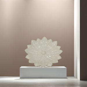 Élégant marbre blanc Pletter 8 Stone Crafts avec style de fleurs polies - Product Image 1