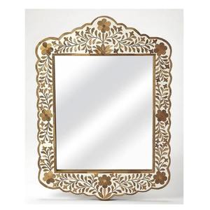 Wall <b>Mirror</b> Frame with Blue and <b>White</b> Geometric Pattern Contemporary <b>Mirror</b> Decorative Square Design for Living Room Entryway - Product Image 5