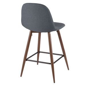 Set di 2 Sgabelli da Bar Moderni Mid-Century Pebble in Noce e Blu - Product Image 4