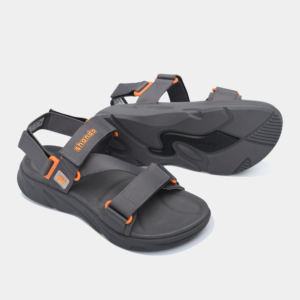 Sandalias para Todas las Temporadas, Casuales, Color Gris Oscuro, Parte Superior Ligera, Punta Abierta, con Correa Extraíble, Logotipo con Impresión Serigráfica - Product Image 2