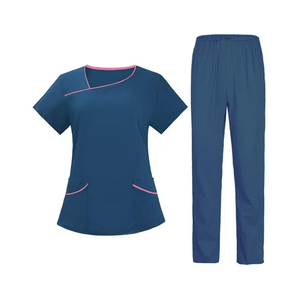 Wholesale Women's Nursing <b>Scrub</b> Uniforms Printed <b>Scrubs</b> Set Stretch <b>Scrub</b> <b>Top</b> Jogger Pants Hospital Work - Product Image 2