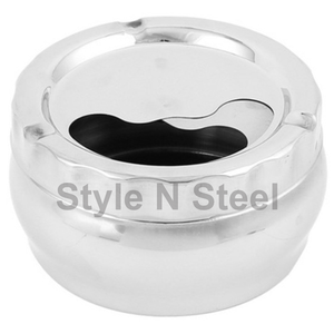 Cenicero Redondo de Lujo de Acero Inoxidable con Tapa, Accesorio Portátil de Escritorio para Uso en el Hogar y el Automóvil - Product Image 2