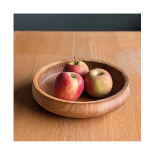 Bol à pâte décoratif en bois de luxe, fait main, pour fruits ou salades, couleur bois foncé, design sculpté, forme ronde, en vente - Product Image 4