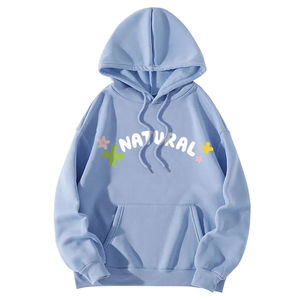 เสื้อฮู้ดดี้ผู้หญิงสีเหลืองลายพิมพ์ธรรมชาติรูปโคลเวอร์ ดีไซน์ลำลอง ผลิตจากโพลีเอสเตอร์/ผ้าฝ้าย เหมาะสำหรับใส่ในฤดูหนาว ปักลายแบบเป็นมิตรต่อสิ่งแวดล้อม - Product Image 5