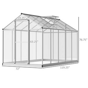 Inverno Walk-In policarbonato serra 10 'L X 6' W per uso giardino - Product Image 3