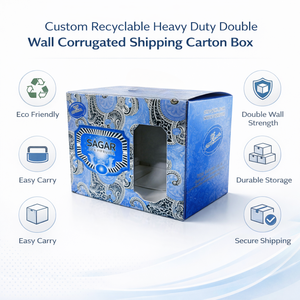 Cajas de Cartón Corrugado de Doble Pared Resistentes y Reciclables Personalizadas para Mudanza y Envío |   Caja de Almacenamiento Resistente con Asa - Product Image 6