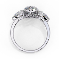 Bague de fiançailles à trois pierres en moissanite taille poire, monture à griffes en or massif 18 carats, bijoux classiques pour femme