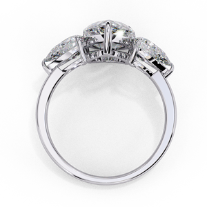 Bague de fiançailles à trois pierres en moissanite taille poire, monture à griffes en or massif 18 carats, bijoux classiques pour femme - Product Image 5
