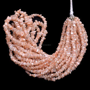 Grapolita de melocotón Natural, forma cruda suave, 16 pulgadas, 2x2 a 7x12mm, hebra de cuentas de piedras preciosas para fabricación de joyas, uso de Material de piedra - Product Image 1