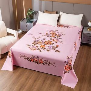 100% Cotton 400TC Woven Floral <b>Print</b> Flat Bed <b>Sheet</b> American Style Bedding Wholesale Bulk Supplier Manufacturer - Product Image 2