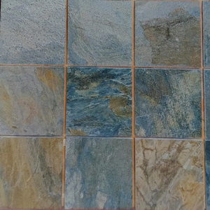 Natural Split Face Zeera Green Slate Mosaic <b>Tiles</b> Textured Surface Stone <b>Wall</b> Cladding <b>Sheet</b> Supply - Product Image 4