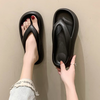 Sandales de plage d'été pour femmes, tongs à plateforme, semelle épaisse, soutien de la voûte plantaire, antidérapantes, en EVA, confortables, légères, imperméables