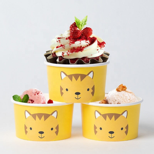 Gobelets en papier jetables imprimés sur mesure pour crème glacée, qualité alimentaire, pour yaourt et desserts, emballage en gros - Product Image 3