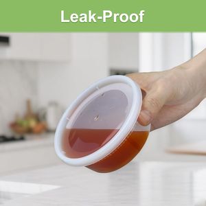 Contenants alimentaires en plastique hermétiques sans BPA de 8 oz, anti-fuite, pour plats à emporter, 60 ensembles (120 pièces), avec couvercles pour charcuterie et conservation des aliments - Product Image 3