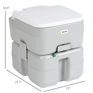 WC portatile anti-perdita con indicatore di livello e pompa a manovella per il campeggio - Product Image 3