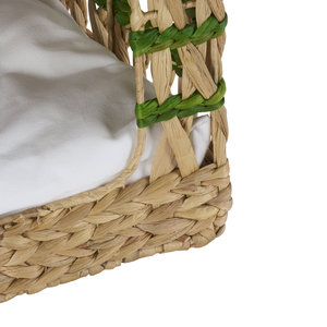 Mesa auxiliar cuadrada de mimbre marino con rayas verdes, cama cueva para gatos, casa para perros, mesita de noche, condominio para gatos, mueble para mascotas - Product Image 3