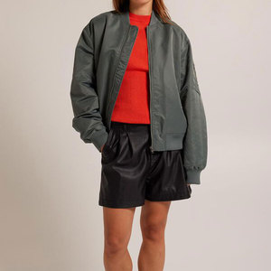 New <b>Women's</b> Breathable <b>Lightweight</b> Zipper <b>Bomber</b> <b>Jacket</b> Stylish Casual Comfortable All Season Wear Trendy Streetwear Outerwear - Product Image 4