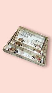 Bandeja de Esmalte para Juegos de Té, Bandeja de Servicio de Esmalte con Estampado, Bandeja de Esmalte para Exhibición de Alimentos, OEM Disponible - Product Image 6