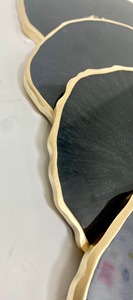 Extreme Black Plated Design Resin Coaster Material Extra Good Cost mats pads Most Quality <b>Glitter</b> Design Resin Epoxy Coasters - Product Image 3