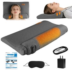 Cuscino Massaggiante Riscaldato per il Collo, 3 Impostazioni di Calore, 3 Modalità di Vibrazione, Schiuma Memory Sagomata in ABS per Relax, 38-60°C - Product Image 4
