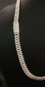 Collar de Cadena Cubana de Plata 925 con Diamantes de Moissanita, Corte Brillante, Joyería Hip Hop, Regalo para Amigos, Ideal para Fiestas - Product Image 2