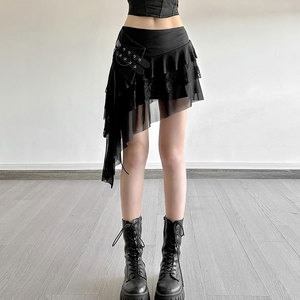 Gothic Pleated Skirt Black High Waisted Mini Skirts Women Fashion Punk Style Streetwear Custom Wholesale - Product Image 1