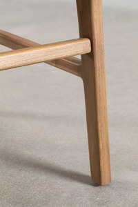 Modern Scandinavian Wood Dining Chair With Handwoven Rattan Seat And <b>Backrest</b> Stable Home Furniture For Dining Room - Product Image 6