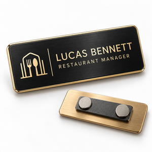 Placa de Identificación de Aluminio Personalizada con Nombre Grabado para Empleados, Etiqueta con Nombre y Logotipo, Fabricante OEM - Product Image 2