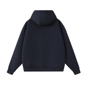 American-Style <b>Zipper</b> Heavyweight 400GSM Liquid Cotton Hooded <b>Cardigan</b> Autumn Winter Solid Color Jacket Casual Couple Sweatshirt - Product Image 2