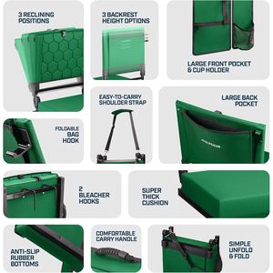 Siège de stade pliable et inclinable avec support dorsal pour gradins - Product Image 4