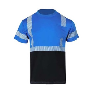 Camiseta de Trabajo Reflectante Azul y Negra para Hombre, Prenda Superior de Alta Visibilidad - Product Image 4