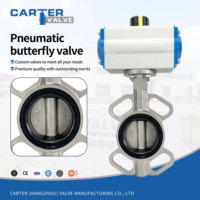 Vanne papillon pneumatique en acier inoxydable CF8 304 RF FF à joint souple, actionneur pneumatique double effet PN16 PN40 pour l'eau