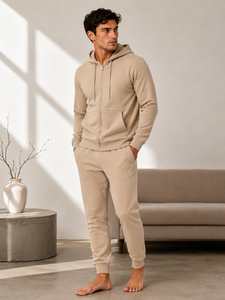 Mens soft zip hoodie created for warmth comfort and freedom of movement with a clean modern appearance for daily use OEM - Product Image 5