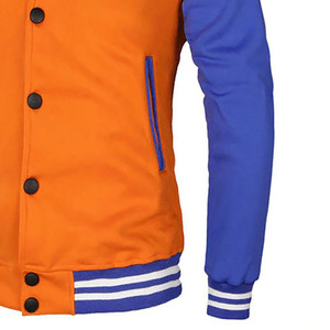 Shagaf Men's <b>Orange</b> Blue Formal Hooded Slim <b>Fleece</b> Jacket Eco-Friendly Breathable Stand Collar Front Logo Autumn Wear - Product Image 6