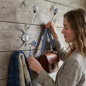 Vintage Ceramic Metal <b>Wall</b> Hook Eco-Friendly & Waterproof Adjustable Design Self-Adhesive Installation for Clothing - Product Image 2