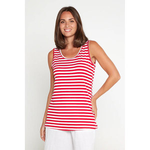 Women's <b>Red</b> White Striped Sleeveless <b>Tank</b> <b>Top</b> Scoop Neck Casual Knitted Cotton Breathable Summer Wear <b>Top</b> - Product Image 5