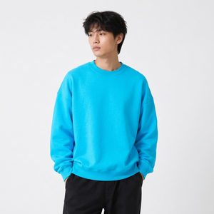 Wholesale custom heavyweight fleece <b>crewneck</b> with boxy sweatshirt and custom apparel for US brands - Product Image 2