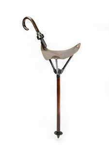 A <b>Shooting</b> Seat Stick with a Wide Tan Leather Seat - Product Image 5