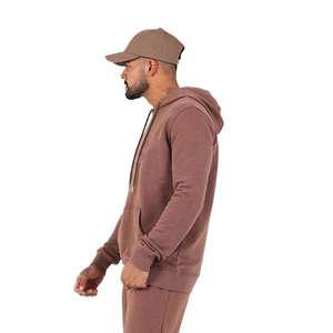 Sweat-shirt à capuche pour homme en coton épais de haute qualité, couleur unie, streetwear, pull-over, logo personnalisé, coupe oversize - Product Image 3