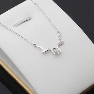 Collier pendentif en argent S925 avec chaîne claviculaire ange, ensemble de perles DIY 8-9, accessoires, nouveau 366 - Pendentifs et breloques tendance pour femmes - Product Image 2