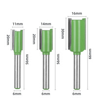 Ensemble d'outils de fraisage du bois 6 poignées 8 PCS couteaux droits verts pour coupe de précision