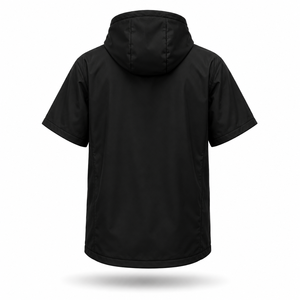 Parka de bain unisexe personnalisé imperméable à manches courtes avec capuche, fermeture éclair intégrale, séchage rapide, idéal pour la natation, le surf et la plage - Product Image 3