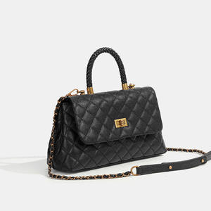 Luxury Women's Vintage Diamond Lattice Pattern Tote Handbag Fashion Shoulder Messenger Bag Ladies OEM Manufacturing Large - Product Image 1