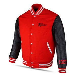 Vente directe d'usine, vestes universitaires en cuir de haute qualité avec logo personnalisé, manches longues, vêtements classiques de style Letterman, hiver, écologiques - Product Image 1