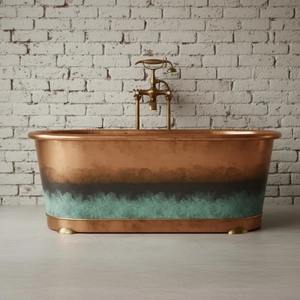 Bañera de Cobre Profunda para una Experiencia de Relajación Suprema, Bañera de Cobre Independiente de Lujo para Baños Elegantes - Product Image 1