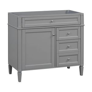 Mobile Bagno Moderno da 36 Pollici con 2 Cassetti, Struttura in Legno Massello, Cassetti a Ribalta - Senza Piano Superiore, Arredo Bagno Stile XXI Secolo - Product Image 4