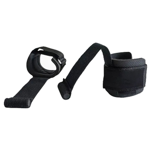 Sangles de musculation personnalisables en néoprène noir avec grip en silicone pour la musculation, l'entraînement de force et les soulevés de terre – Sangles de puissance avancées unisexe - Product Image 3