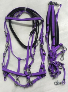 BLUHORSE BH-4131 Bridon de course complet avec plastron, boucles en acier inoxydable, matériaux PVC et caoutchouc, imperméable, personnalisable - Product Image 1